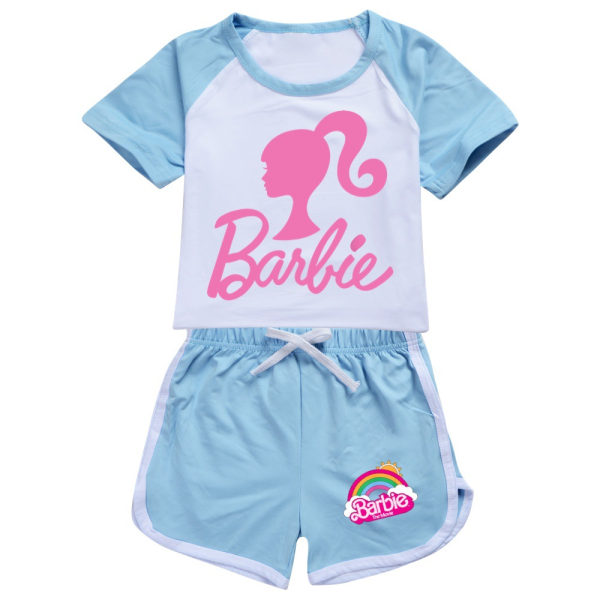 Barbie The Movie100-170 T-shirtshorts för pojkar och flickor Set t black 150cm