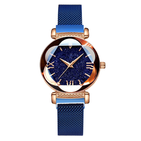 Eleganta Quartz-klockor Vackra Casual klockor Dam Starry Sky Armband Armbandsur blue 1 set