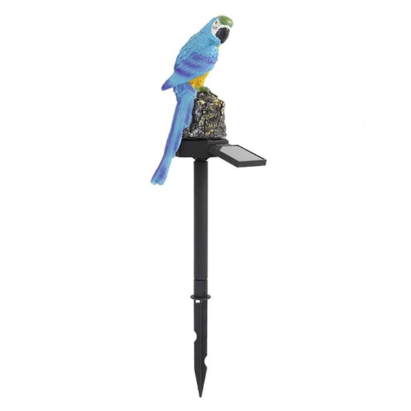 Solar papegoja-formad landskap ljus tropisk stil hartshantverk som infogar trädgårdsljus blue