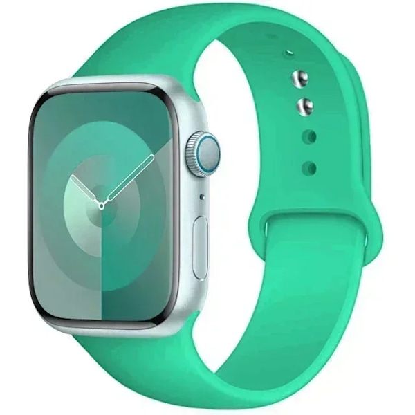 Original Silikonarmband för Apple Watch Band 44mm 38-40 42-46 41-45 46MM 49 mm Armband iwatch Serie 10 9 7 4 5 6 8 SE Ultra 2 3 40 Spearmint green S10-46 42 44 45 49 S