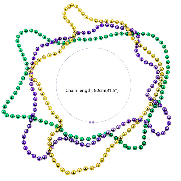 12 ST Tricolor elektropläterad plastpärlhalsband i olika färger halskedja 12pcs
