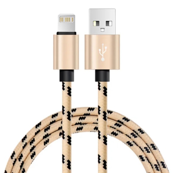 1m 2m 3m USB Laddningskabel För iPhone 6s 6 7 8 Plus 13 12 11 Pro Xs Max X 5s iPad Snabbladdning Origin Lång Sladd Datakabel Gold 2m