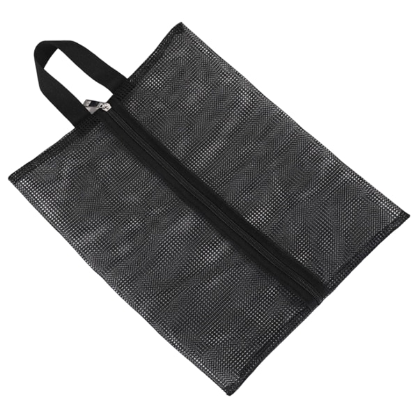 Bärbar mesh skopåsar Andningsbar rese-toalettväska för strandsportresor och camping shoe bag black