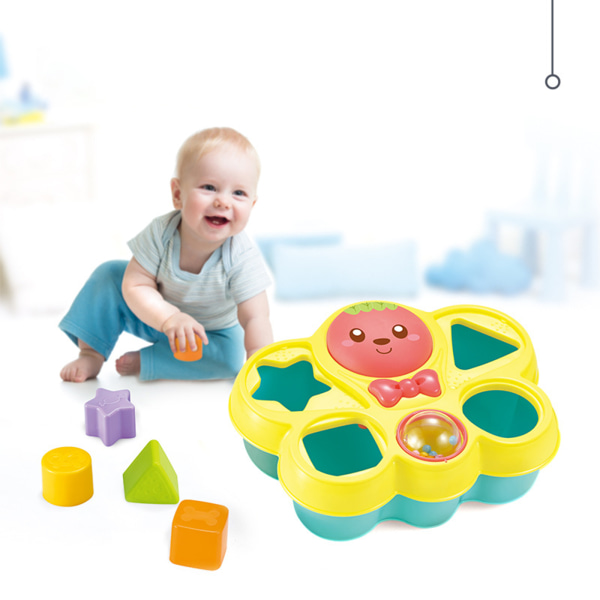 Barngeometri pussel ingen skada och miljövänliga tidiga pedagogiska leksaker för småbarn yellow