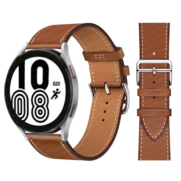 20mm 22mm Läderarmband För Samsung Galaxy watch 5 pro/Active 2/3/S3/Huawei GT-2-Pro Armband correa Galaxy Watch 7/6/5/4 armband Brown Huawei GT-2-Pro 46mm