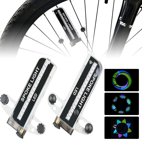 Färgglada cykelekrar Ljus 32 LED-ljus Bike Wheel Light Vattentät cykel Cykelfälgar Ljus black