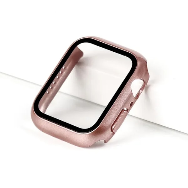 Starlight Skärmskydd för Apple Watch Fodral 44mm 45mm 41 40mm iWatch 6 SE 5 3 42mm 38mm Härdat Glas+Skydd 7 8 Ultra 49MM rose gold 40mm Series 456 SE