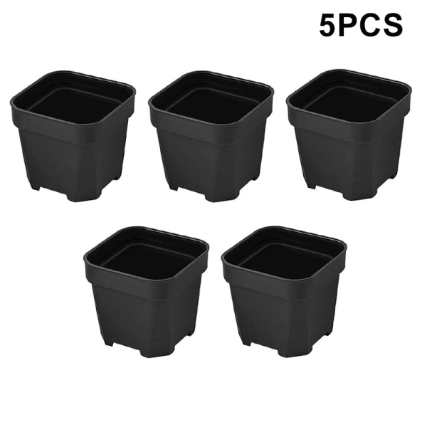 5/10 st Planta Blomkrukor Solid Trädgård Plast Balkong Succulent Square för hem black s