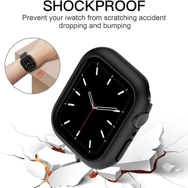 Skal för Apple Watch 45mm 41mm 40mm 44mm 42mm 46mm Skyddande Hölje Matt Hård PC Stötfångarram Utan Glas iWatch 10 SE 9 8 7 6 5 4 Starlight Series456 SE 40MM