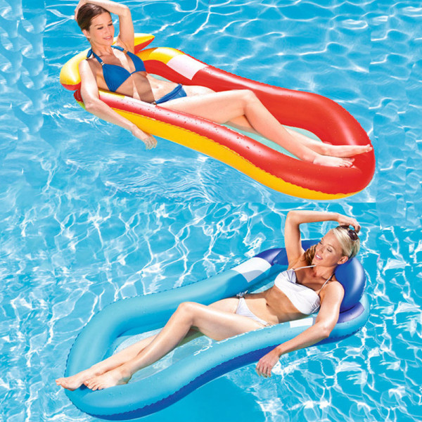 Uppblåsbar vattenhängmatta Flytande säng Loungestol Drifter Swimming Pool Beach Accessoarer red