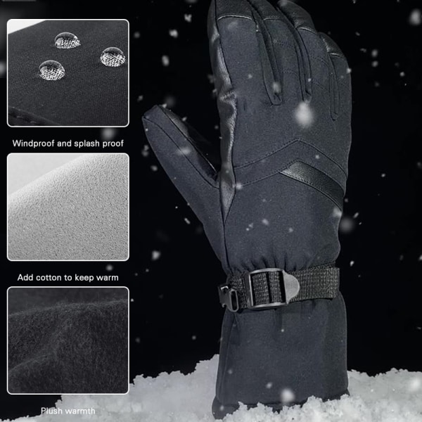 Vinter utomhus ridhandskar Full Finger Warming Handskar Unisex pekskärm sporthandskar l
