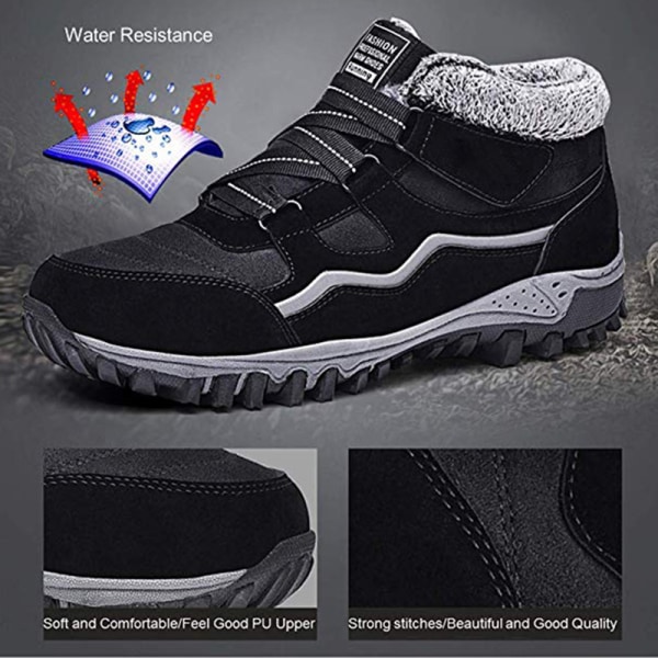 Utomhus Snow Sneakers Stövlar Ankel Skor Anti-Slip Booties Vinter för Klättring för kvinnor b 40