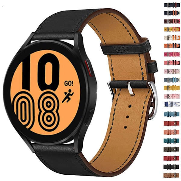 20mm 22mm Läderarmband För Samsung Galaxy watch 5 pro/Active 2/3/S3/Huawei GT-2-Pro Armband correa Galaxy Watch 7/6/5/4 armband blanc Galaxy 5-5 pro