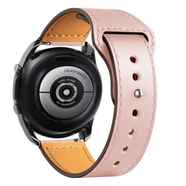 20/22mm Läderarmband för Samsung Watch 7/6/4/5 40 44mm 43mm Pro 45mm armband för Galaxy Watch 4 Classic/Active 3 42 46mm Pink 18 20mm watch band