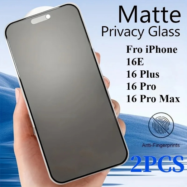 2 st Matt Härdat Glas för IPhone 16 Pro Max 13 Pro Max 12 Skärmskydd för IPhone 16E 15 Plus 14Pro Fingeravtrycksfritt Glas iPhone 6 7 8Plus matter glass