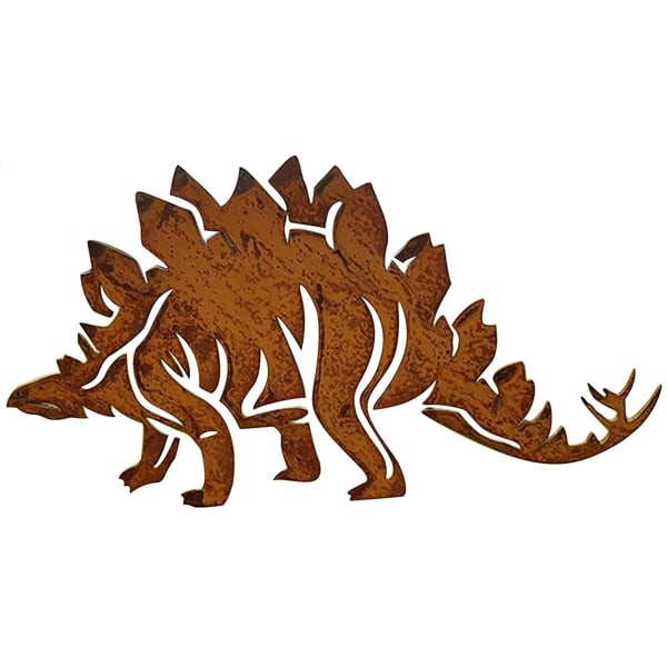 Trädgårdsdekoration Rostig metall dinosauriekonst Silhouette Staty Djur järnplatta triceratops