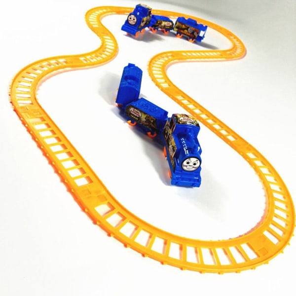 Kids DIY elektriskt tåg Set Race Track Cartoon Pussel monterad default