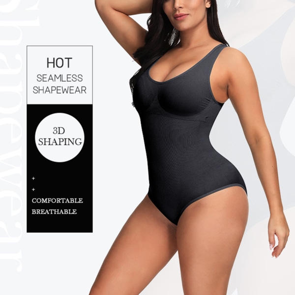 Kvinnors sömlösa Body Shapewear Hög elastisk Bodysuit Underkläder Slim Shaper s dark coffee