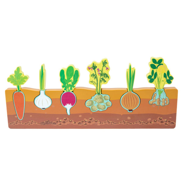 Träpusselleksak Vegetabiliskt kognitivt pussel Trästicksåg Baby leksak vegetable garden