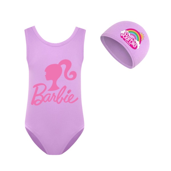 Barbie The Movie Girls' Cartoon Baddräkt Swimshat Set i ett stycke black 2 100cm