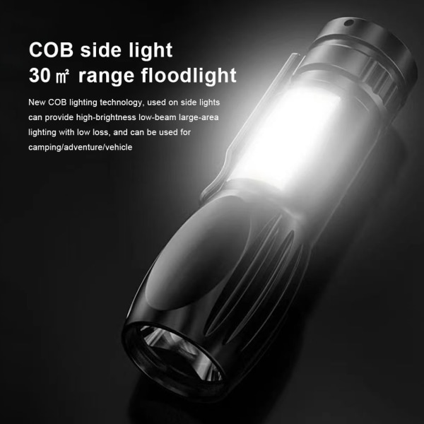 EDC Ficklampa Utomhusbelysning IPX8 2800 Lumens Lampa Ficklampa för hemmakontor Hotell Blackout rope
