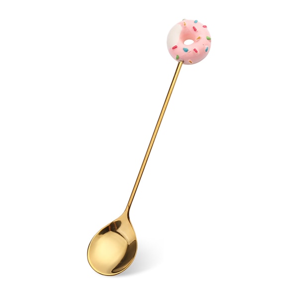 Omrörningssked fruktgaffel med innovativ klubba och söt munkformad för dessertbutiker donut spoon d