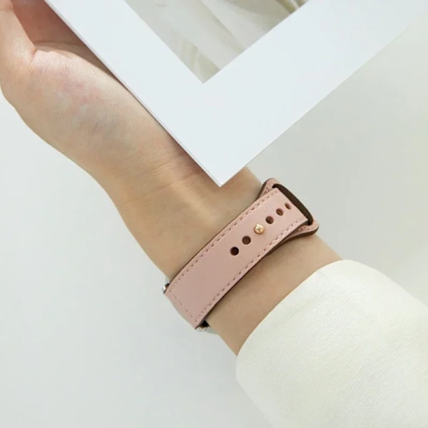 20/22mm Läderarmband för Samsung Watch 7/6/4/5 40 44mm 43mm Pro 45mm armband för Galaxy Watch 4 Classic/Active 3 42 46mm coffee brown 13 22mm watch band