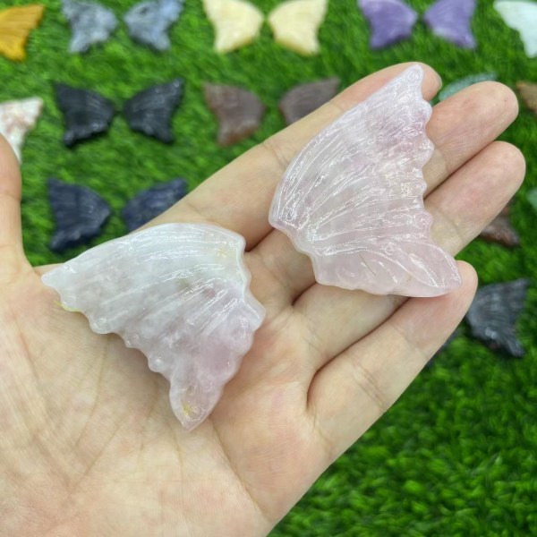 10 cm naturliga set kvinnlig modell enkelvinge 5 cm kristallvingar Goldstone