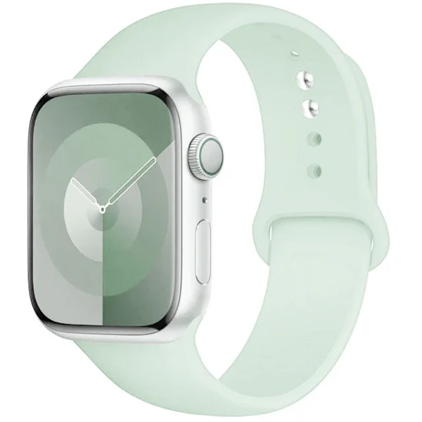Original Silikonarmband för Apple Watch Band 44mm 38-40 42-46 41-45 46MM 49 mm Armband iwatch Serie 10 9 7 4 5 6 8 SE Ultra 2 3 96 Light mint S10-42MM 38 40 41 S