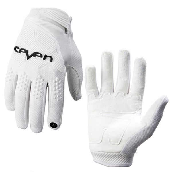 Dirt Bike Handskar Full Finger Anti-Slip Handskydd för Racing Mountain Bike white m