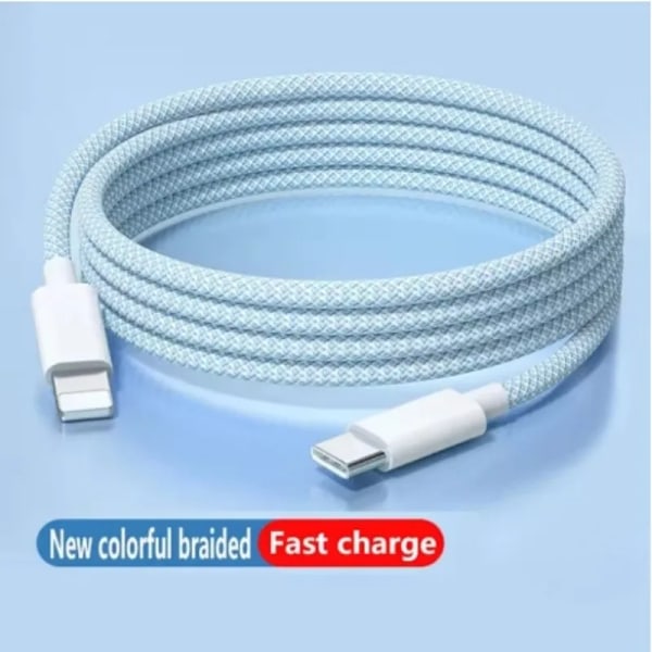 PD 20W USB C-kabel för iPhone 14 13 12 11 Pro Max Xs 8 Plus iPad Sladd 3A Snabbladdningskabel Typ C Datakabel för iPhone WHITE 1m