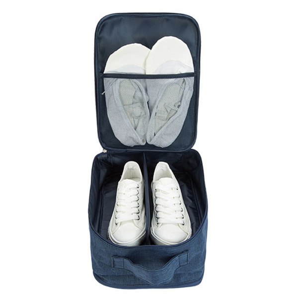 Förvaringsväska rymmer 4 par skovattentäta Oxford-tygpåsar för resor och dagligt bruk navy blue
