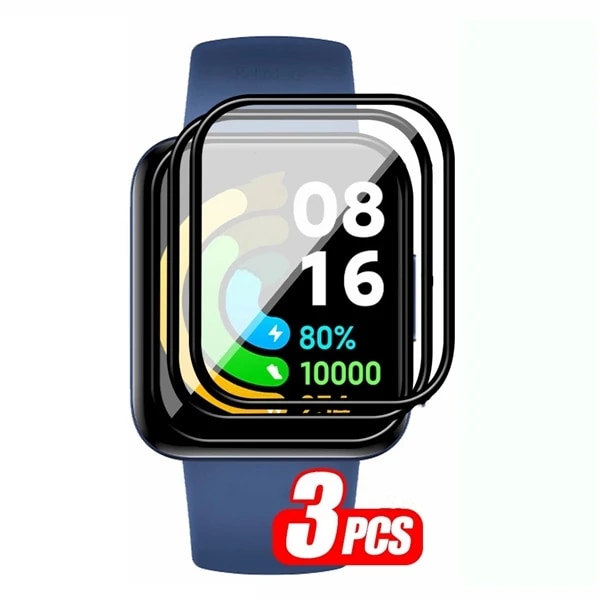 3-pack Fullskärmsskydd för Xiaomi Redmi Watch 2 Lite 4 5 3 Active Film Smartklocka Mi Poco Watch Lite Skyddsfilm Ej Glas 3 PCS for Redmi Watch2Lite