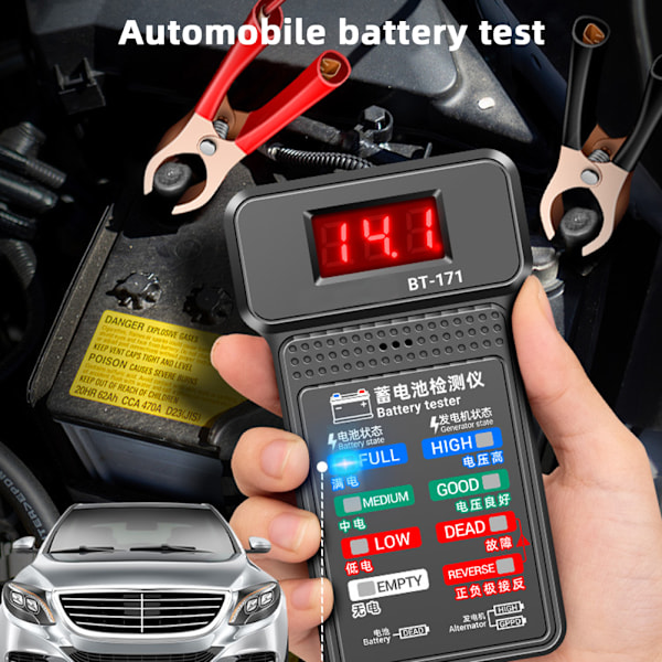 12V bilmätare batteritestare Bärbara batterier analysverktyg Autoreparationsverktyg detecto