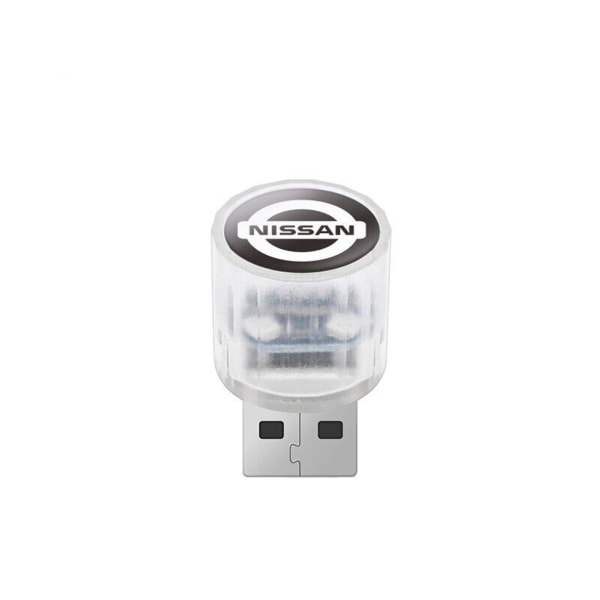 Bil USB LED-lampa med logotyp Enkel installation Bildörrlampa Idealisk för inredning av bilar nissan