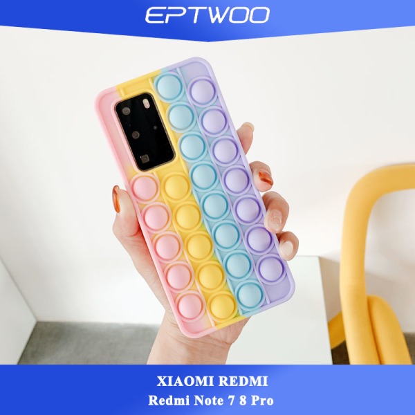 EPTWOO för Xiaomi Redmi Note 7 8 Pro phone case Pop It Fidget Toy Mjukt silikon cover redmi  note 8 pro