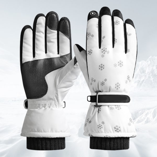 Utomhus tunna handskar med delade fingrar Tjocka mjuka konstgjorda kaninplyschkanter för kallt väder Utomhusskidåkning och cykling black