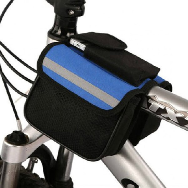 Mode Cykel Ram Väska Dubbel Pouch Cykling För Mobiltelefon Front Head Top Tube Bike black