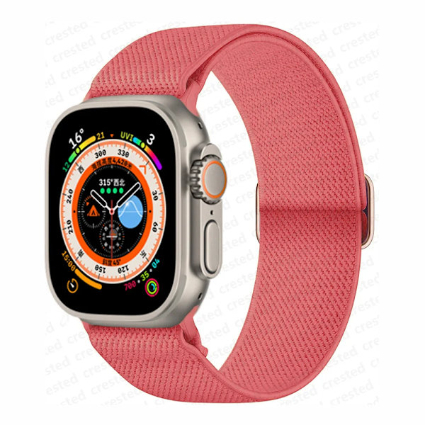 Scrunchie Armband för Apple Watch Band 45mm 44mm 40mm 41mm 42mm 46mm 49mm Elastiskt Nylonarmband iWatch serie 10 9 8 7 se Ultra 2 Pink 42mm 44mm 45mm 49mm