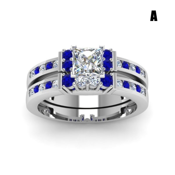 Lyxiga briljanta ringar med zirkon evighetsbröllopsringar dubbla lager snygg smyckepresent för kvinnor gold 10b