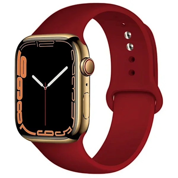Silikonarmband för Apple Watch-armband 49mm 40mm 44 mm 45mm 46mm 42mm 41mm 38mm sportarmband iWatch serie 10 9 8 3 SE ultra 2 74 new wine red 42 44 45 49-46mm S-M
