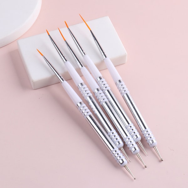 5 st Nail Art Liner Ritpenna Set Rod Nylon Borst Thin Liner Ritning Penna Nail Art rose gold