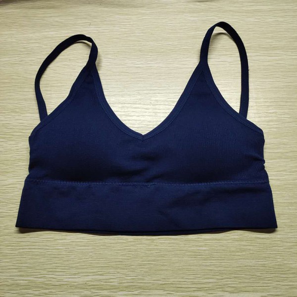 Bekväm Sport-BH för kvinnor Stöd Strappy Sport-BH:ar Workout Yoga Activewear Athletic BH royal blue