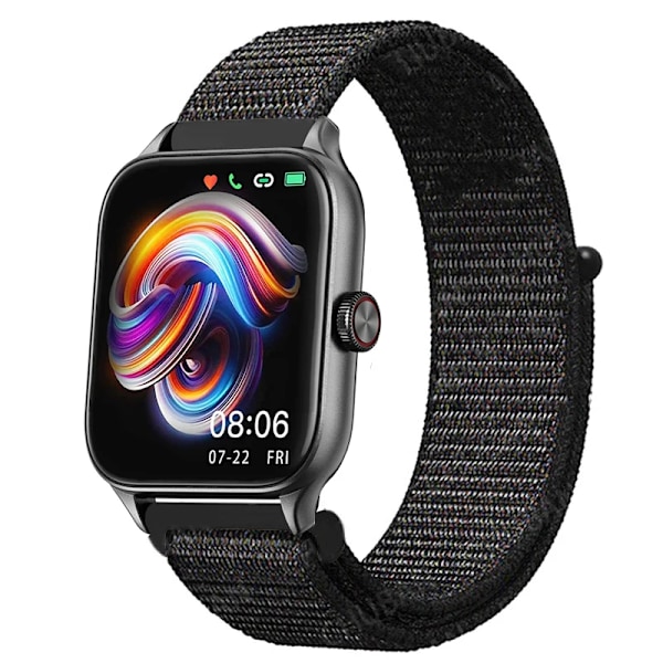 20mm 22mm Nylon Loop band för Amazfit GTS4/2/3/3pro/2e/GTS2 Mini/GTR 4 42mm/47mm/GTR2/2e/stratos armband Amazfit bip rem 7 black red 22mm