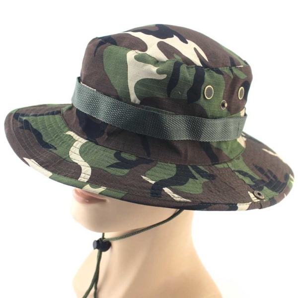 Nyaste Camouflage Utomhus Bergsbestigning Fiske Kepsar Runda Boonie Hattar Militär Camping Utomhus Hatt 3