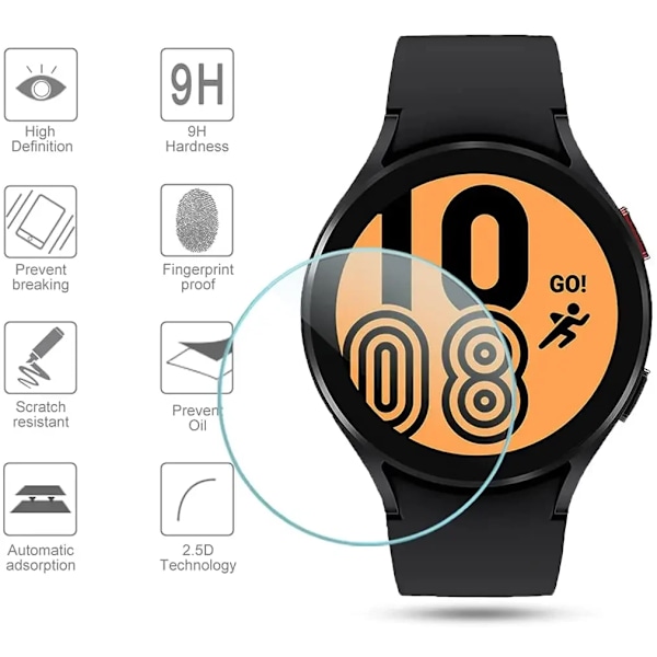 Härdat glas för Samsung Galaxy Watch 5 4 40mm 44mm Skärmskydd Anti-Repor för Galaxy Watch 5 Pro 45mm Tillbehör 2 Pcs 45MM for Watch 5Pro