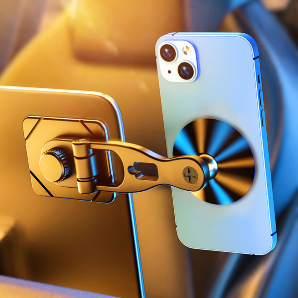Biltelefoner magnetiskt fäste med datakabelkrok Fällbart ställ för bilinredningstillbehör default