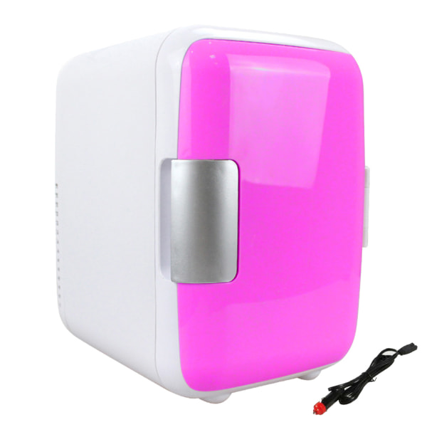 Mini 4L Kylskåp Makeup Kylskåp Dubbel användning Hög effektivitet för bil pink