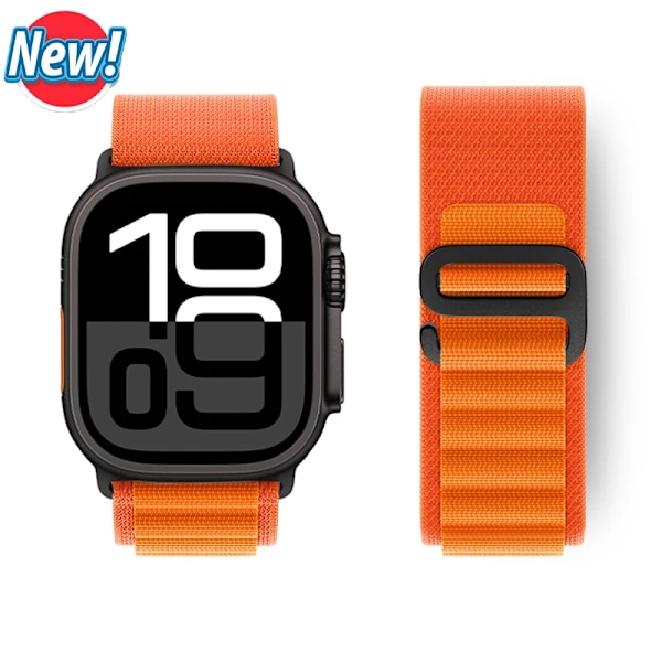 Alpine Loop Armband för Apple Watch Ultra 2 Band 49mm 46mm 45mm 44mm 42mm 41mm 40mm Correa Armband iWatch Serie 10 SE 9 8 7 6 5 Light Green 38 40 41 42(S10) mm