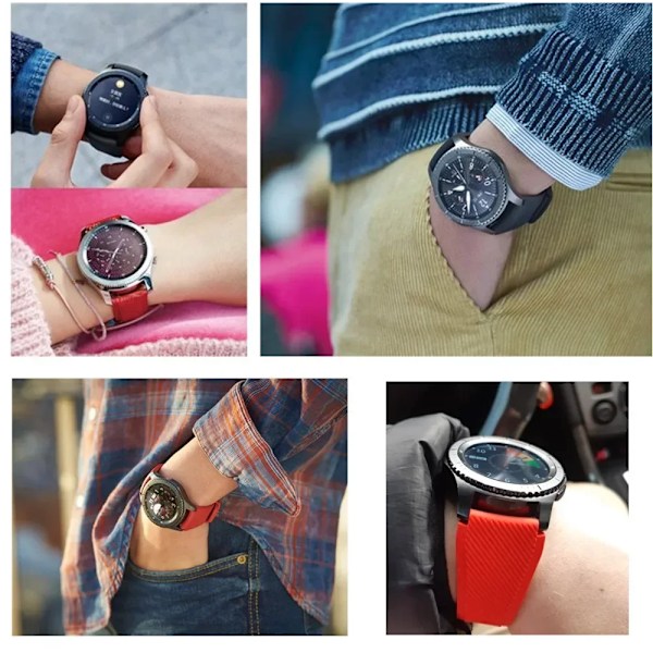 20mm 22mm Armband för Samsung Galaxy Watch 5/6/4/3/46mm/active 2/Gear s3 Frontier/Sport silikonarmband Huawei GT 4/3/2/2E rem Soft powder 20mm